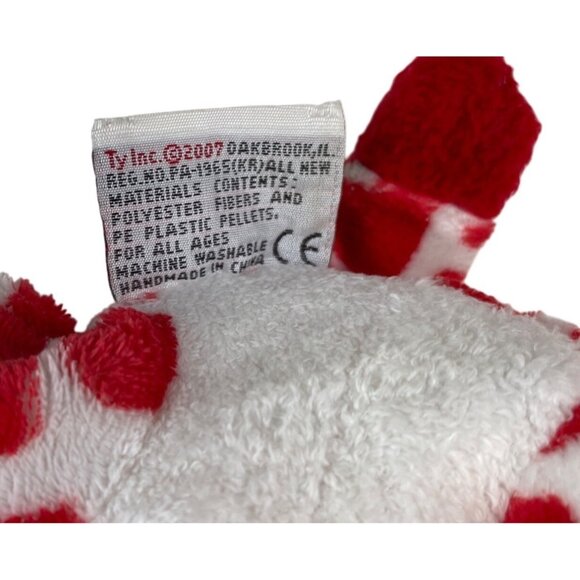Ty Pluffies Kisser Giraffe Red White 9" Beanie Stuffed Animal 2007 w/Tags - Picture 8 of 12